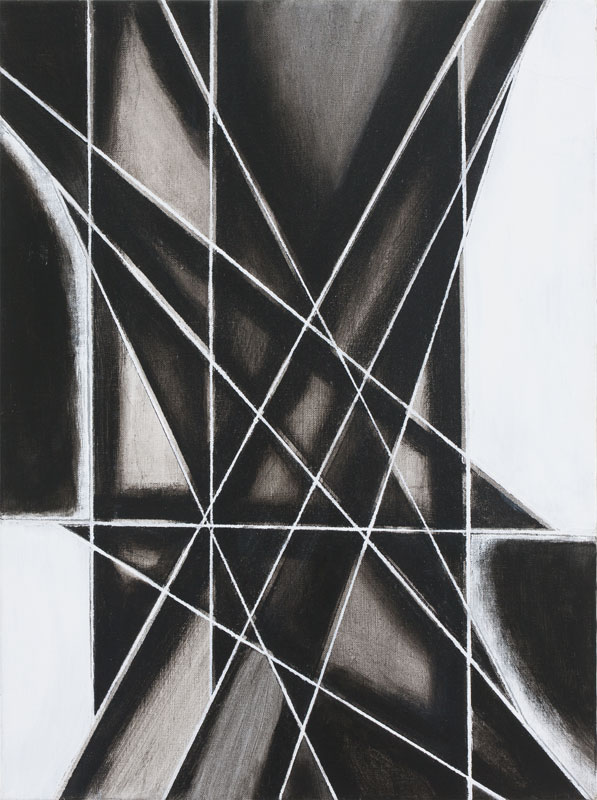 Black & White Abstract #1, 2015, acrylic on canvas, 24" x 18"