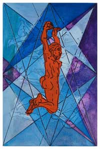 Crucifixion   18"h X 12"w Acrylic on linen 2008